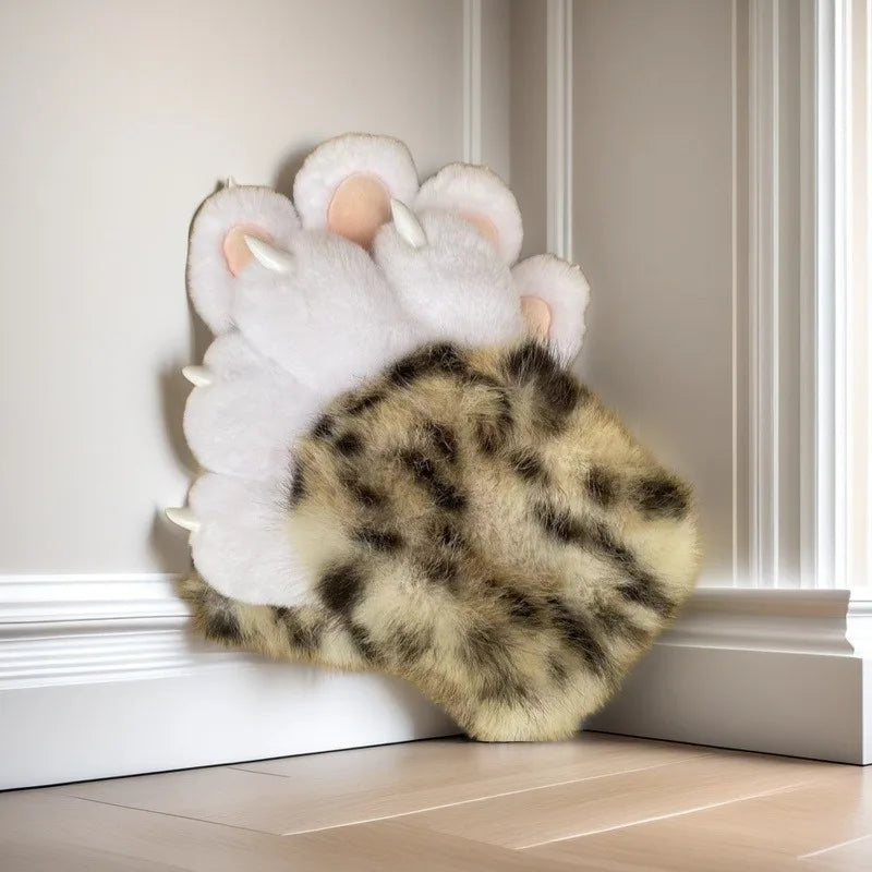 Furry Paw Gloves Squeaky Animal Claws with Nails Soft Plush Cute for Cosplay Fursuit Halloween Party